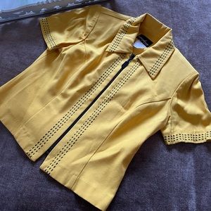 Vintage 1970s / 1980s Petite Marigold Collared Zip Up Top
